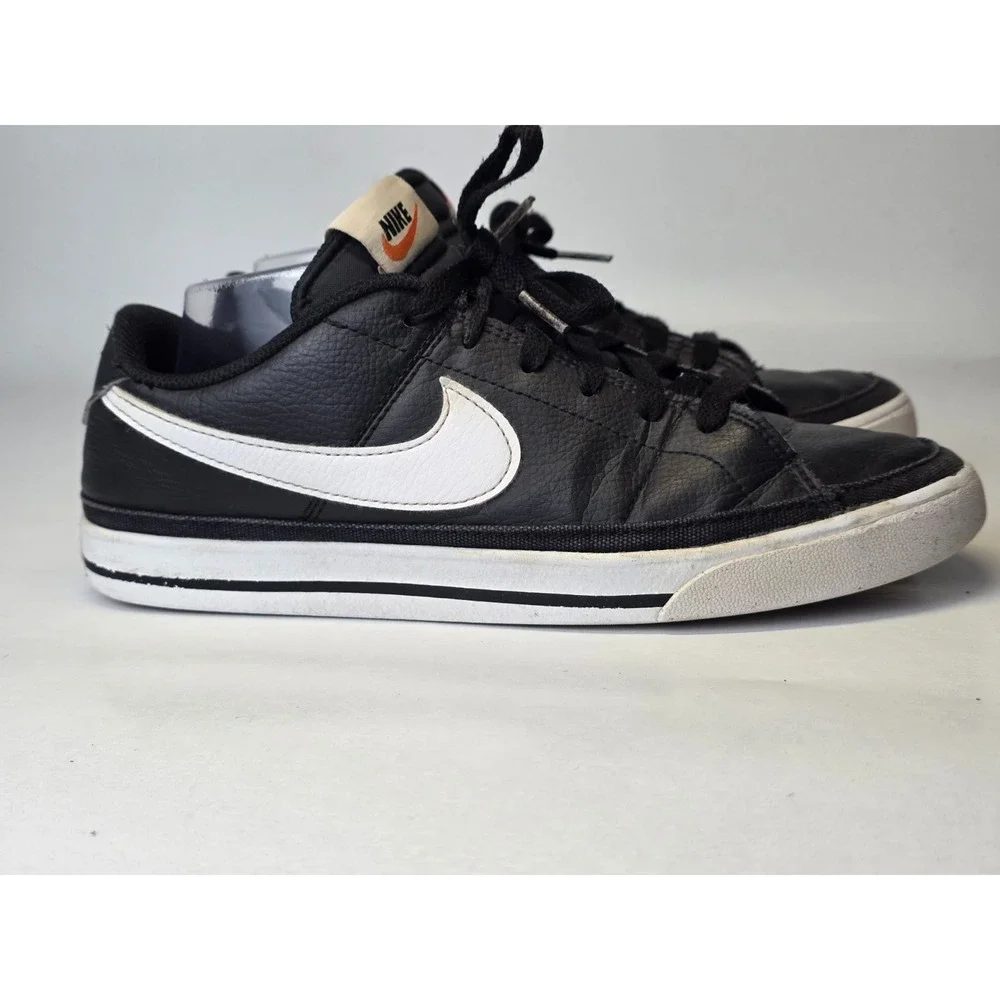 Nike Court Legacy Men's Sneakers‎ Size 9 Black White Faux Leather Athletic Shoes